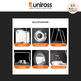 Uniross Torcia Ricaricabile Rechargeable Lantern Mod ULSA05