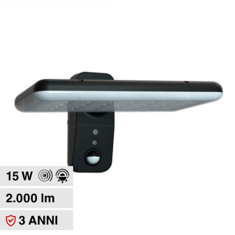 VT-414 Faro LED 15W IP65 Pannello Solare con Sensore V-Tac