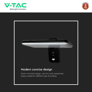 VT-414 Faro LED 15W IP65 Pannello Solare con Sensore V-Tac