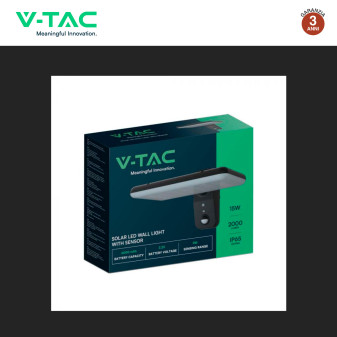 VT-414 Faro LED 15W IP65 Pannello Solare con Sensore V-Tac