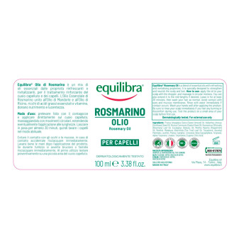 Equilibra Rosmarino Olio Capelli Rinforzante per Cuoio Capelluto