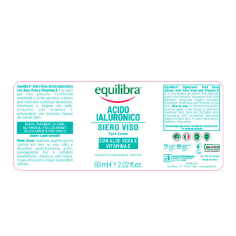 Equilibra Siero Viso Acido Ialuronico Aloe Vera Vitamina E
