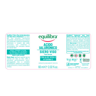 Equilibra Siero Viso Acido Ialuronico Aloe Vera Vitamina E