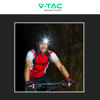 V-Tac Torcia Frontale LED SMD RGB 3W Ricaricabile Dimmerabile IP43