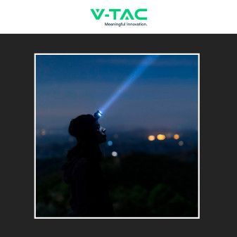 V-Tac Torcia Frontale LED SMD RGB 3W Ricaricabile Dimmerabile IP43