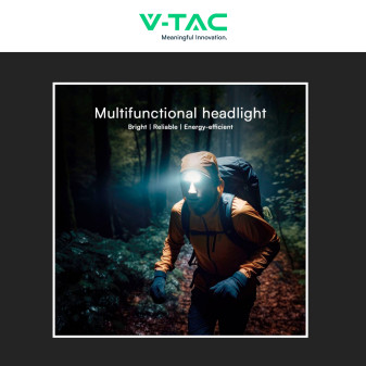 V-Tac Torcia Frontale LED SMD RGB 3W Ricaricabile Dimmerabile IP43