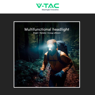 V-Tac Torcia Frontale LED SMD RGB 3W Ricaricabile Dimmerabile IP43