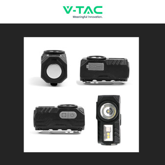 V-Tac Torcia Frontale LED SMD RGB 3W Ricaricabile Dimmerabile IP43