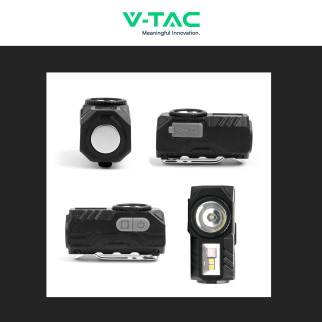 V-Tac Torcia Frontale LED SMD RGB 3W Ricaricabile Dimmerabile IP43
