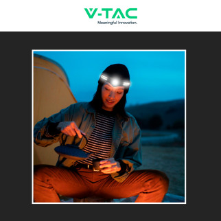 V-Tac Torcia Frontale LED SMD COB 3W + 5W Ricaricabile IP43