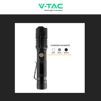 V-Tac Torcia LED SMD 10W Ricaricabile Dimmerabile IP54