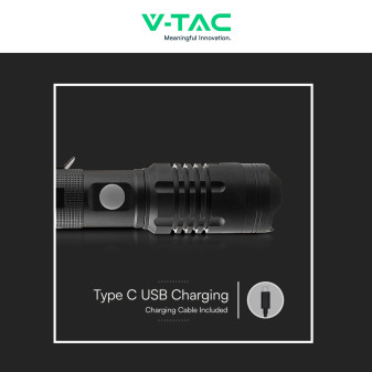 V-Tac Torcia LED SMD 10W Ricaricabile Dimmerabile IP54