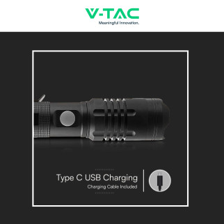 V-Tac Torcia LED SMD 10W Ricaricabile Dimmerabile IP54