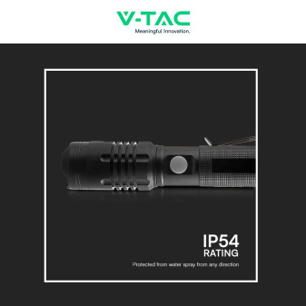 V-Tac Torcia LED SMD 10W Ricaricabile Dimmerabile IP54