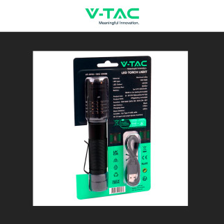V-Tac Torcia LED SMD 10W Ricaricabile Dimmerabile IP54