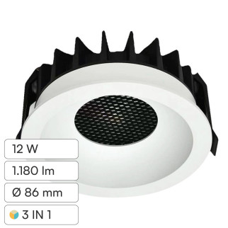 V-Tac Faretto LED COB 12W Incasso Rotondo CCT Bianco