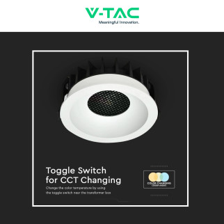 V-Tac Faretto LED COB 12W Incasso Rotondo CCT Bianco