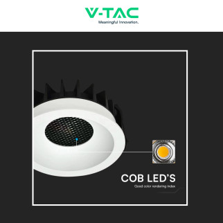 V-Tac Faretto LED COB 12W Incasso Rotondo CCT Bianco