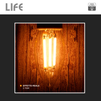 Life Lampadina LED E14 4,5W Candela C35 Filament Bianco