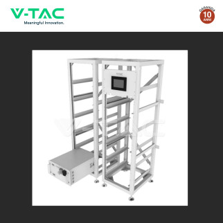 V-Tac Kit 10 Accumulatori BMS Stack LiFePO4 Fotovoltaico Rack