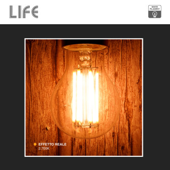 Life Lampadina LED E27 10,5W Goccia A60 Filament Bianco
