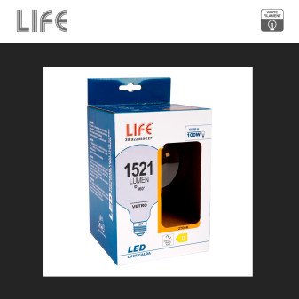 Life Lampadina LED E27 11W Globo G125 Filament Bianco