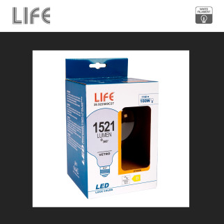 Life Lampadina LED E27 11W Globo G125 Filament Bianco