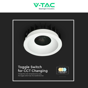V-Tac Faretto LED COB 18W Incasso Rotondo CCT Bianco