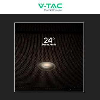 V-Tac Faretto LED COB 24W Incasso Rotondo CCT Nero