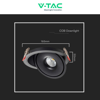 V-Tac Faretto LED COB 20W Incasso Rotondo Orientabile CCT