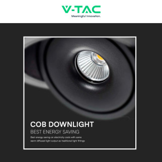 V-Tac Faretto LED COB 20W Incasso Rotondo Orientabile CCT