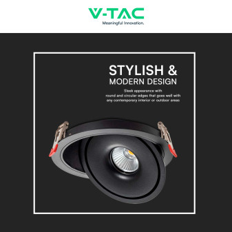 V-Tac Faretto LED COB 20W Incasso Rotondo Orientabile CCT
