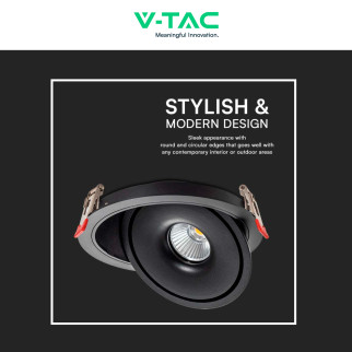 V-Tac Faretto LED COB 20W Incasso Rotondo Orientabile CCT