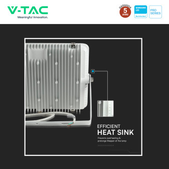 VT-200 Faro LED SMD 200W IP65 Chip Samsung Bianco V-Tac