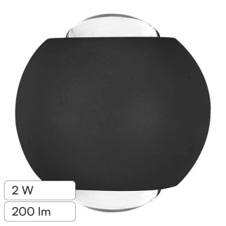 V-Tac VT-2502 Applique LED 2W COB IP54 Doppio Fascio Luminoso