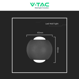 V-Tac VT-2502 Applique LED 2W COB IP54 Doppio Fascio Luminoso