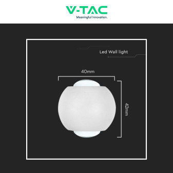 V-Tac VT-2502 Applique LED 2W COB IP54 Doppio Fascio Luminoso