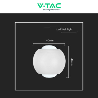 V-Tac VT-2502 Applique LED 2W COB IP54 Doppio Fascio Luminoso