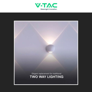 V-Tac VT-2502 Applique LED 2W COB IP54 Doppio Fascio Luminoso