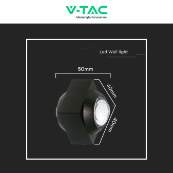 V-Tac VT-2503 Applique LED 2W COB IP54 Doppio Fascio Luminoso