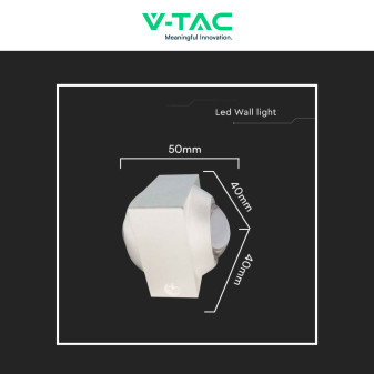 V-Tac VT-2503 Applique LED 2W COB IP54 Doppio Fascio Luminoso