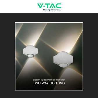 V-Tac VT-2503 Applique LED 2W COB IP54 Doppio Fascio Luminoso