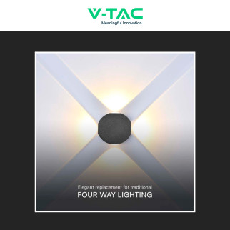 V-Tac VT-2544 Applique LED 4W COB IP54 con 4 Fasci Luminosi