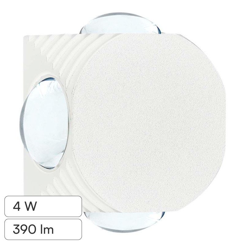 V-Tac VT-2544 Applique LED 4W COB IP54 con 4 Fasci Luminosi