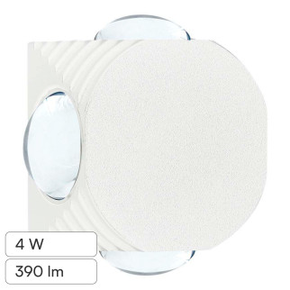 V-Tac VT-2544 Applique LED 4W COB IP54 con 4 Fasci Luminosi