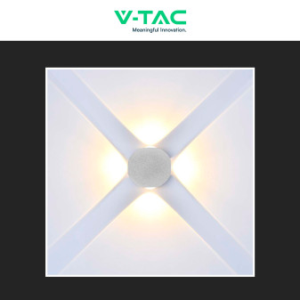 V-Tac VT-2544 Applique LED 4W COB IP54 con 4 Fasci Luminosi