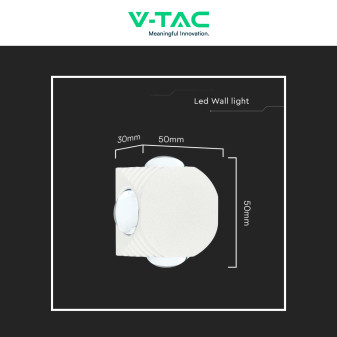 V-Tac VT-2544 Applique LED 4W COB IP54 con 4 Fasci Luminosi