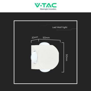 V-Tac VT-2544 Applique LED 4W COB IP54 con 4 Fasci Luminosi