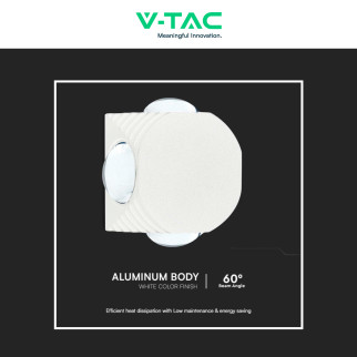 V-Tac VT-2544 Applique LED 4W COB IP54 con 4 Fasci Luminosi