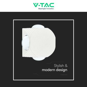 V-Tac VT-2544 Applique LED 4W COB IP54 con 4 Fasci Luminosi